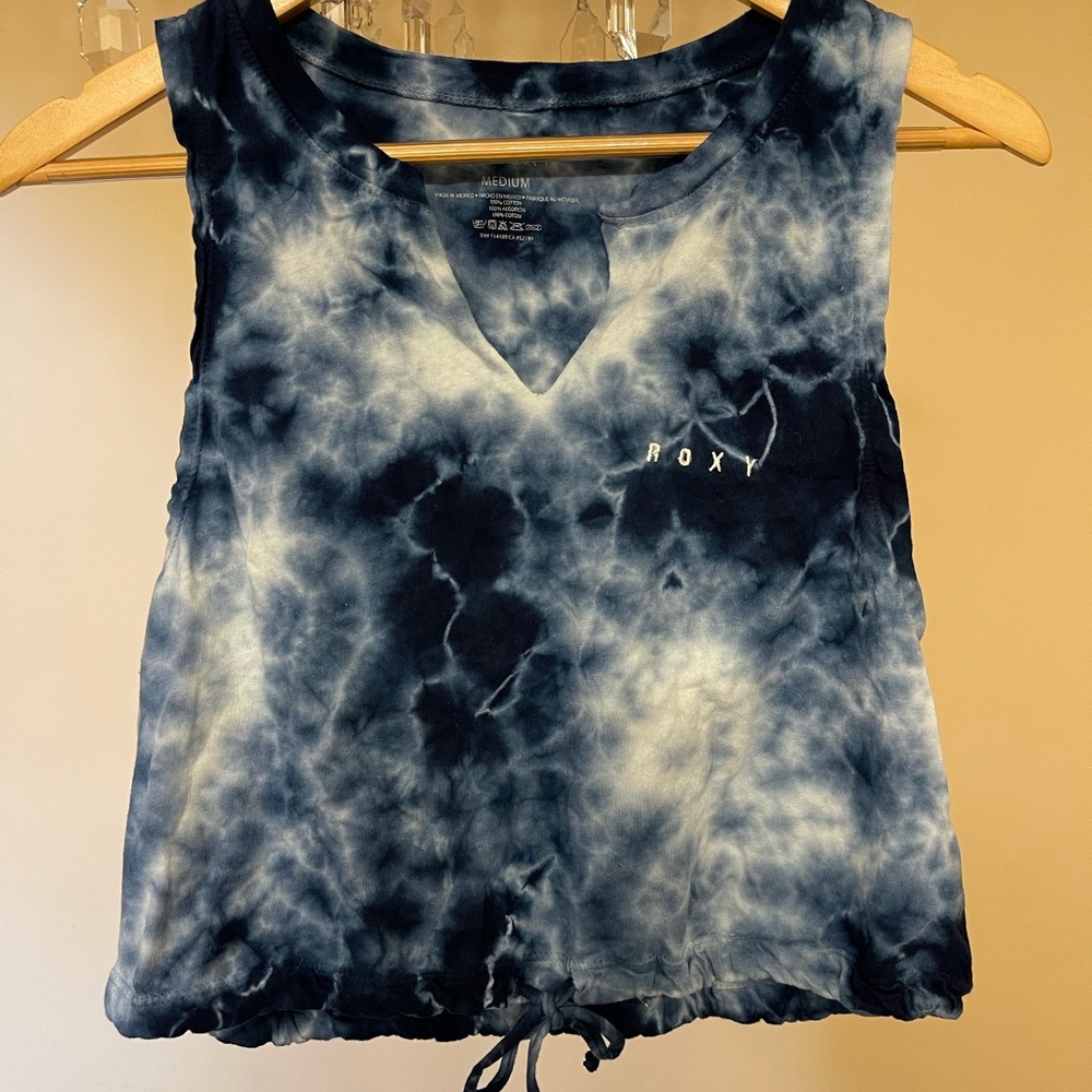 Roxy Crop Blue Tie Dye